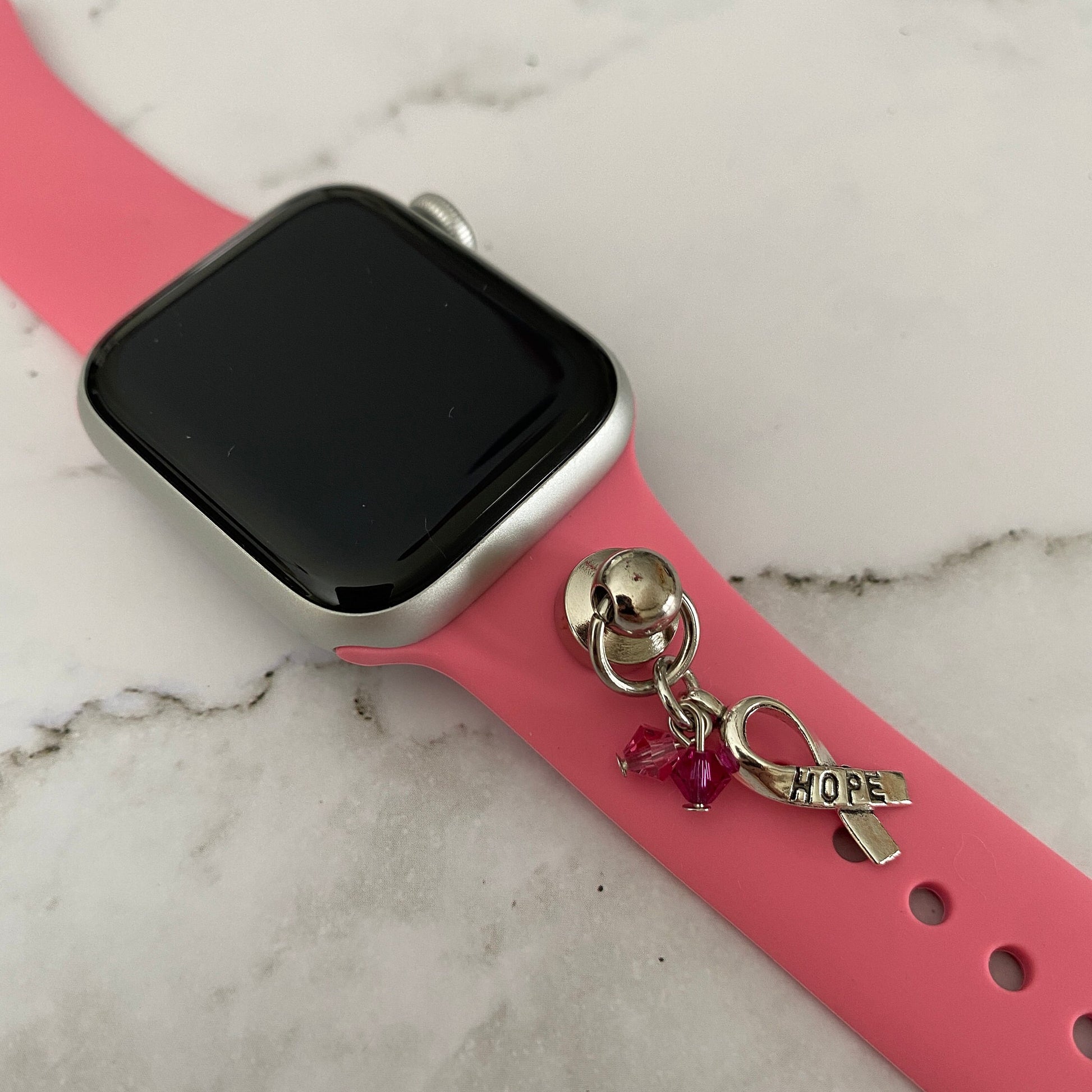Breast Cancer Awareness Watchband Charms, Apple Watchband Charm, Breast Cancer Awareness Jewelry, Apple Watchbands