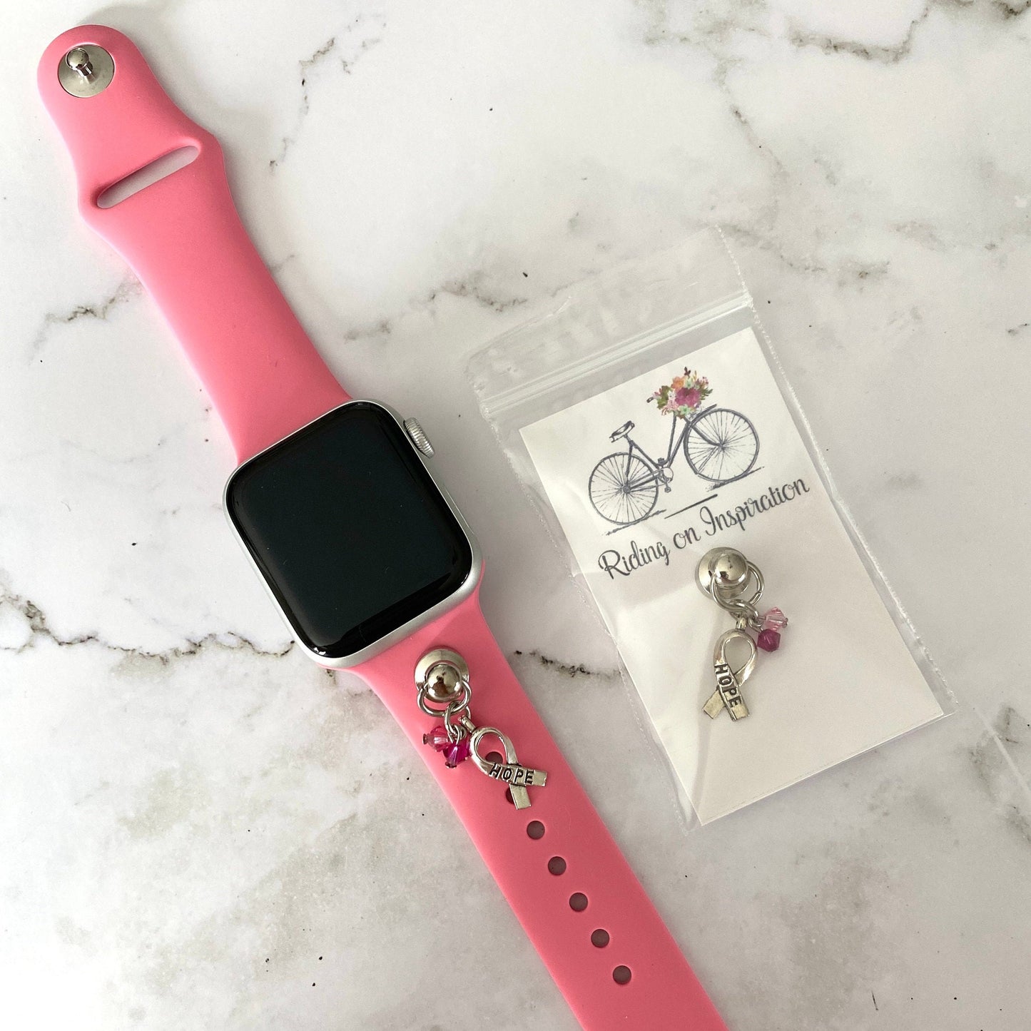 Breast Cancer Awareness Watchband Charms, Apple Watchband Charm, Breast Cancer Awareness Jewelry, Apple Watchbands