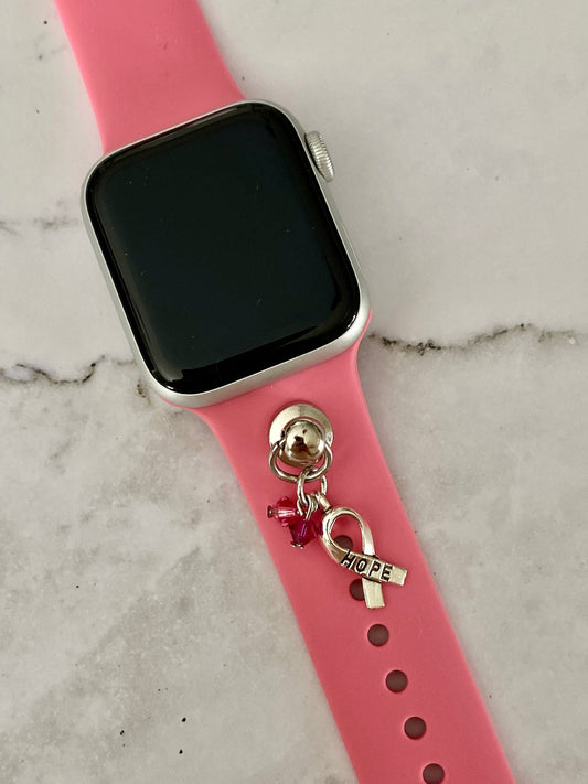 Breast Cancer Awareness Watchband Charms, Apple Watchband Charm, Breast Cancer Awareness Jewelry, Apple Watchbands