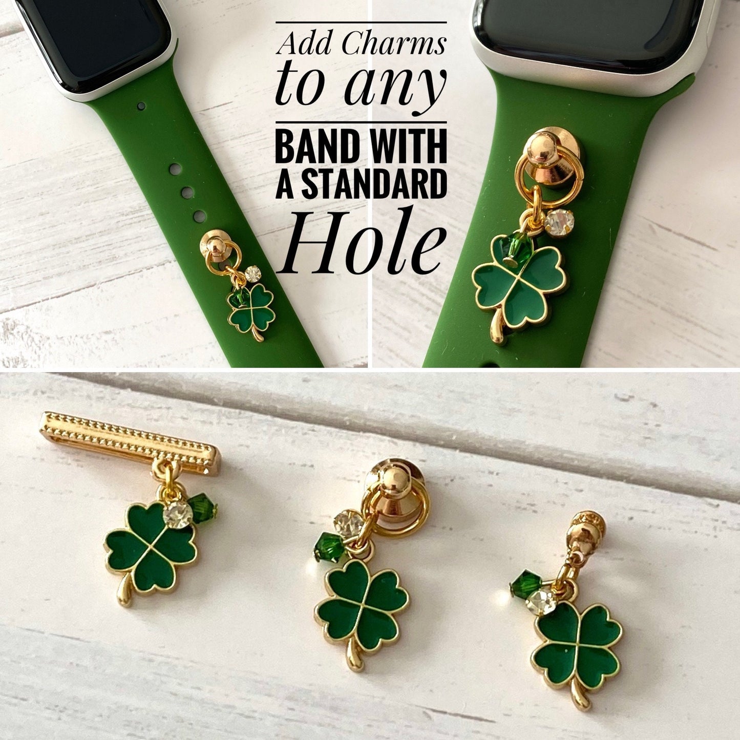 St. Patrick's Day Universal Watch Band Charms, Watchband Jewelry, Fit Most All Smartwatch Bands, Apple Watch Bands