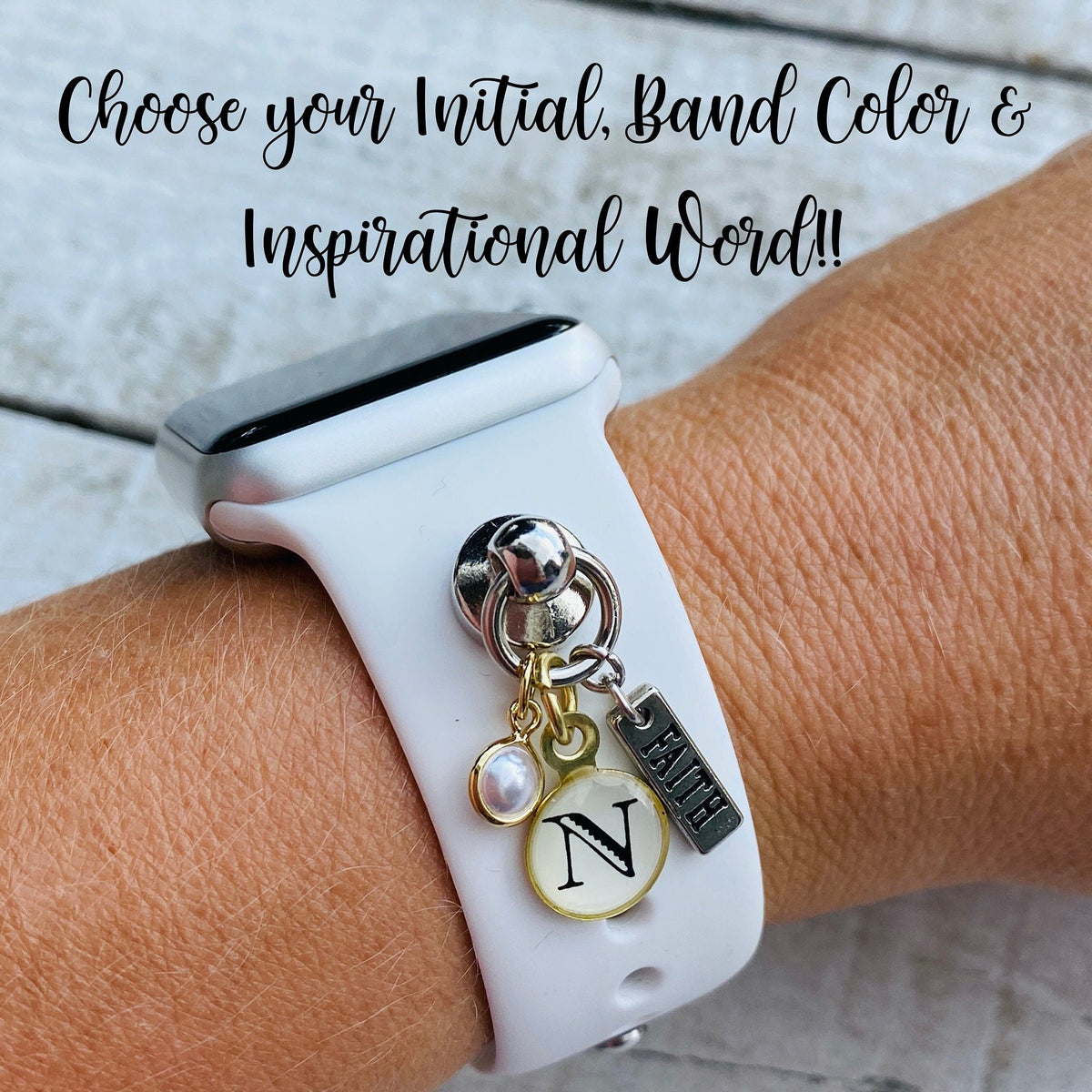 Initial Watchband Charms, Custom Apple Watch Charm, Personalized Watchbands, Watchband Charms