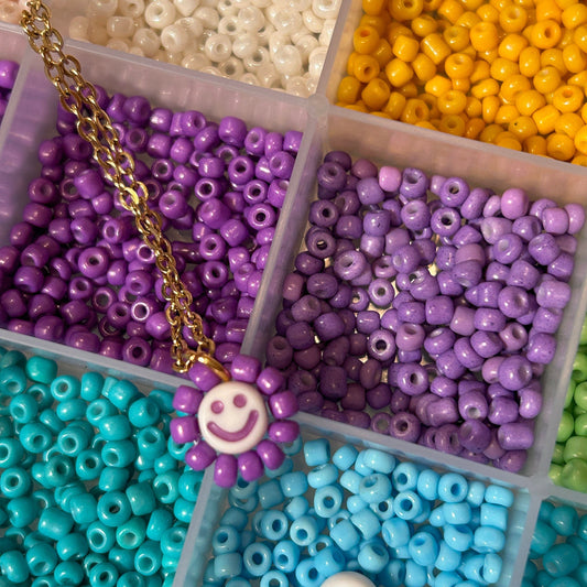 Smiley Face Beaded Necklace, Gifts for Her, Gift for Teen, Layering Necklace, Custom Jewelry