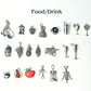 Add Ons - Food/Drinks Charms, Silver Plated Charms, Charm Personalization