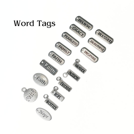 Add Ons - Word Charms, Silver Plated Charms, Charm Personalization