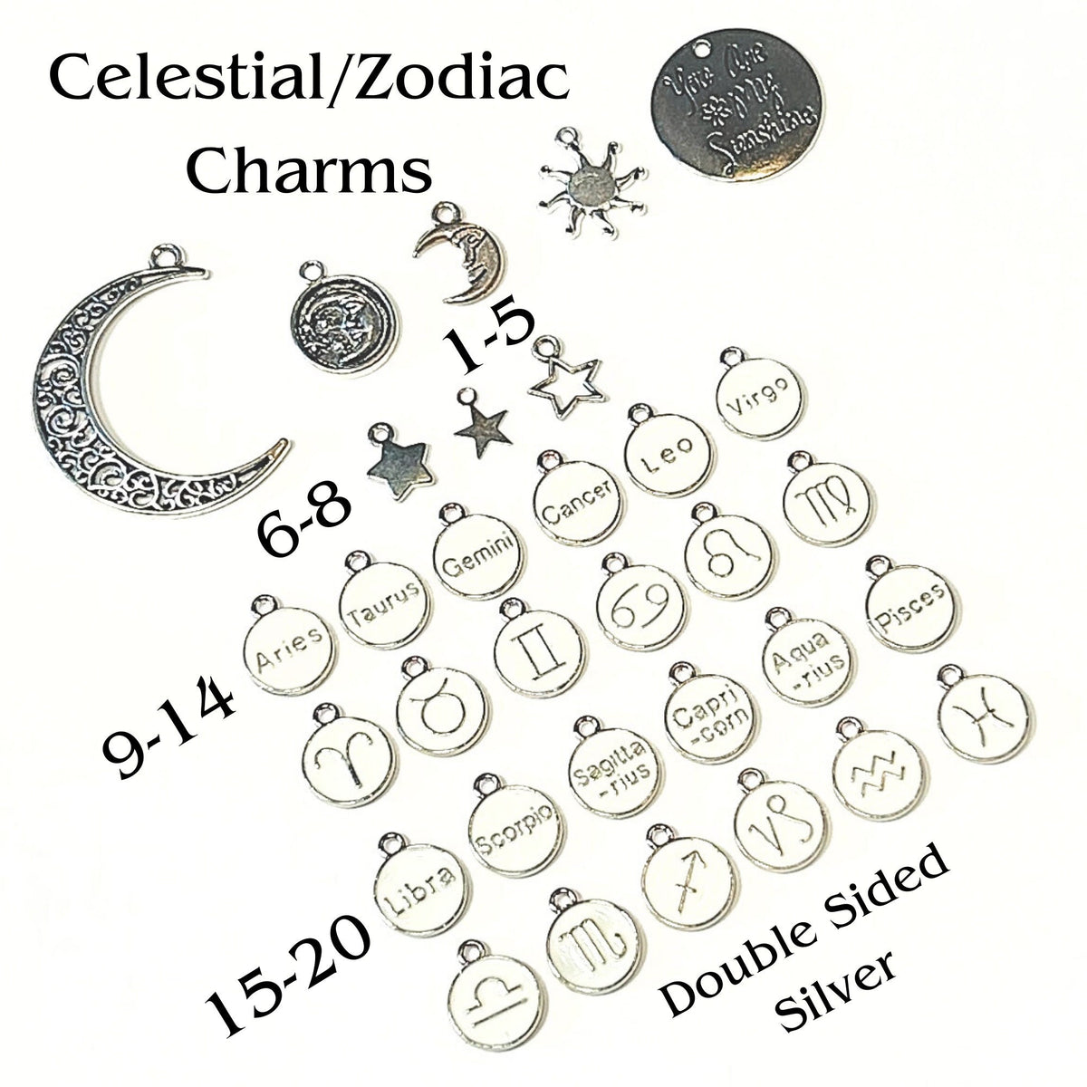 Add Ons - Celestial Charms, Zodiac Charms, Horoscope Charms, Charm Personalization
