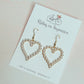 Pearl Heart Earrings, Gold Heart Earrings, Valentines Jewelry