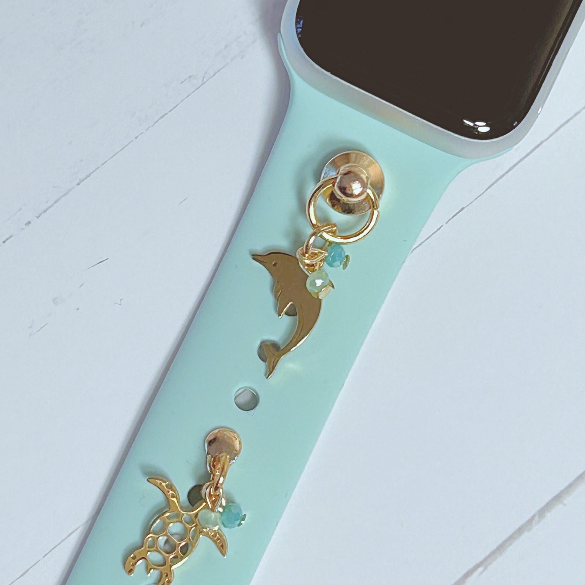 Summer Watchband Charms, Summer Watchbands, Watchband Studs, Bars, Apple Watch Charms, Dolphin Watchband, Apple Watchbands, Stainless Steel