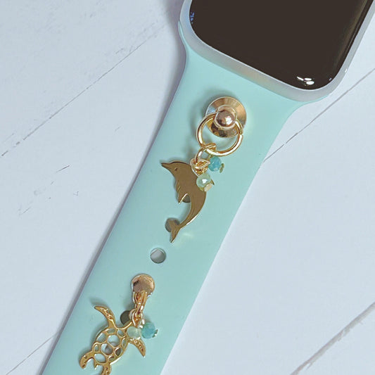 Summer Watchband Charms, Summer Watchbands, Watchband Studs, Bars, Apple Watch Charms, Dolphin Watchband, Apple Watchbands, Stainless Steel