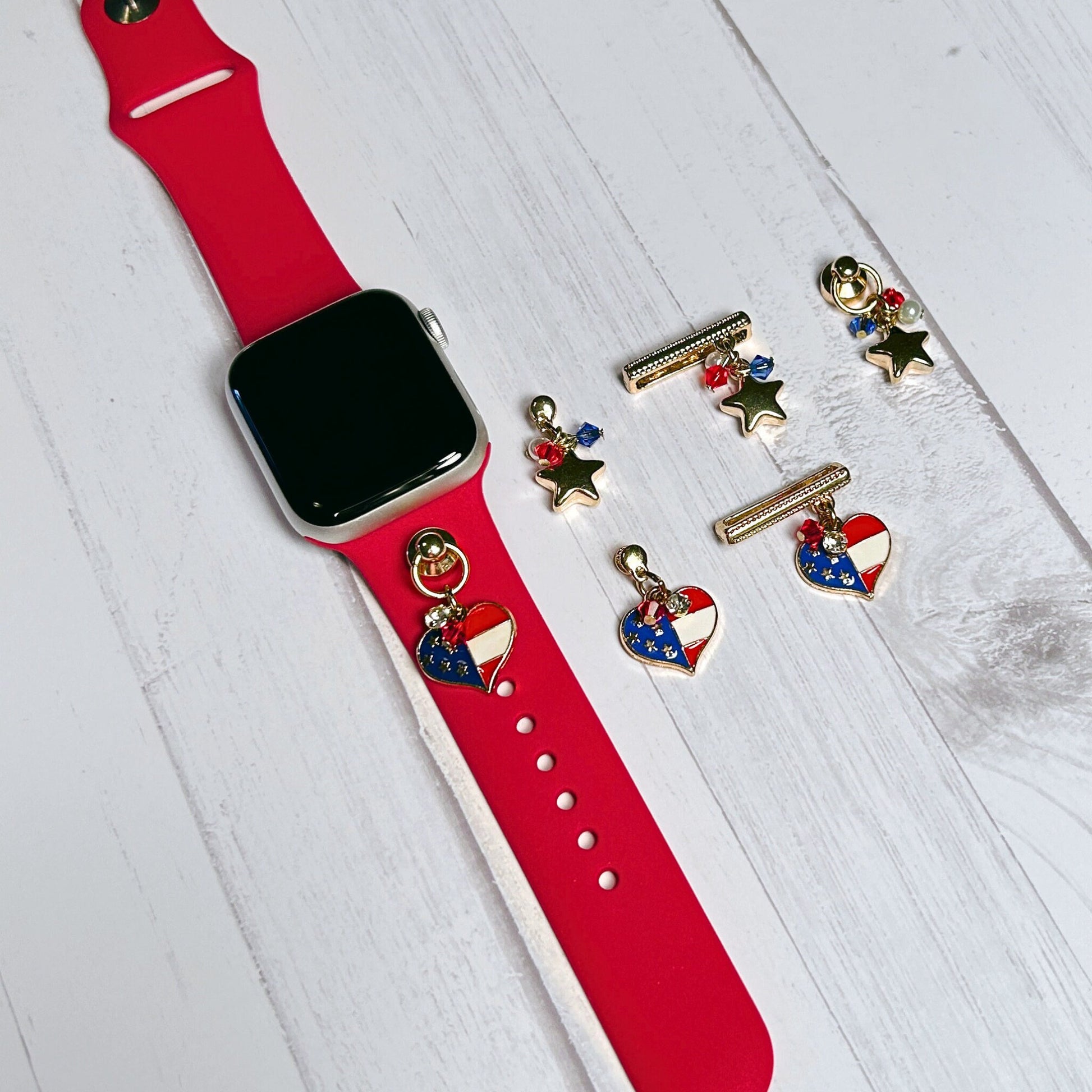 Patriotic Apple Watchbands, Watchband Charms, Apple Watch Charms, USA, 4th of July Accessories