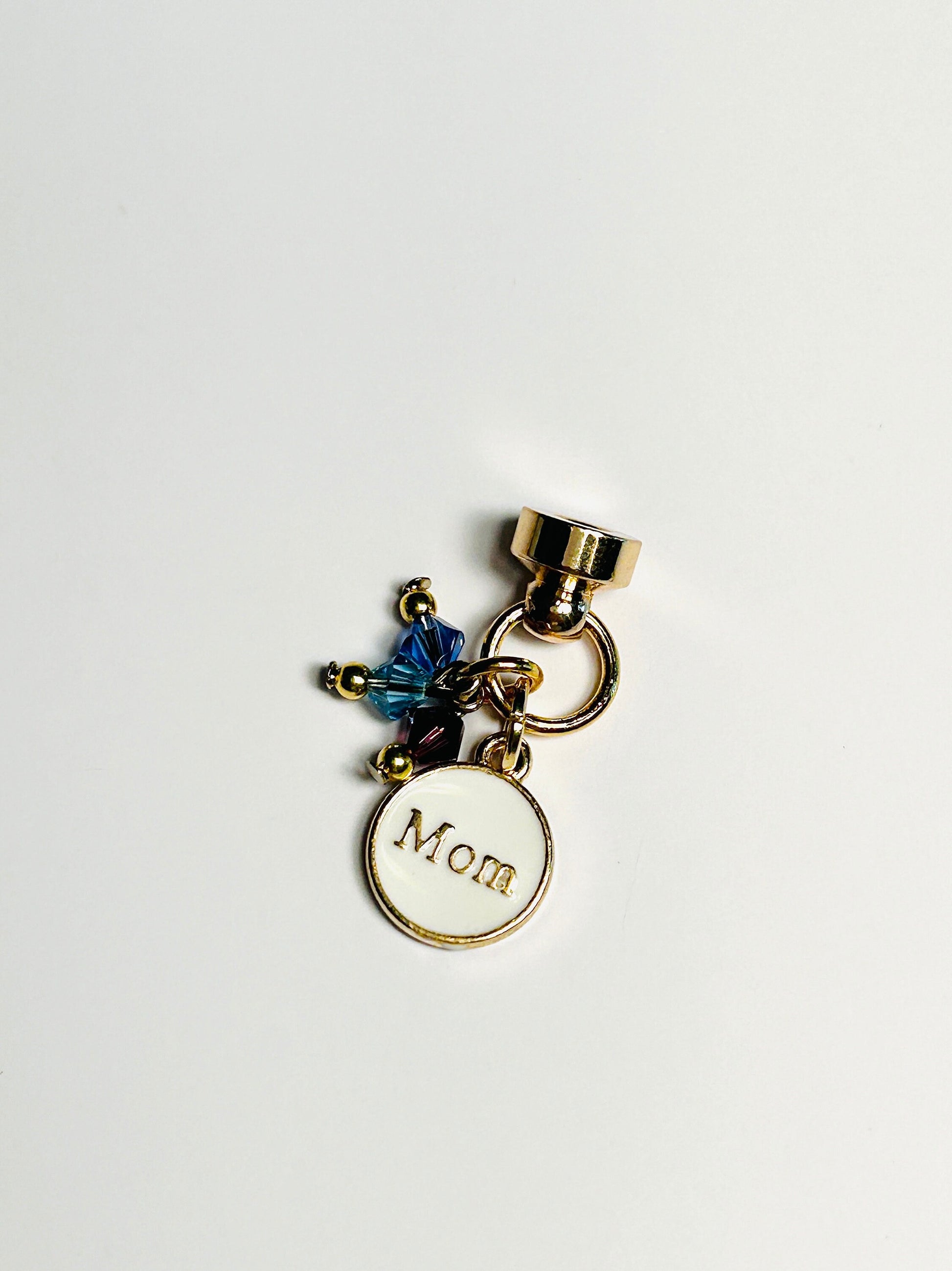 Custom Mom Watchband Charm with 3 Swarovski Birthstones