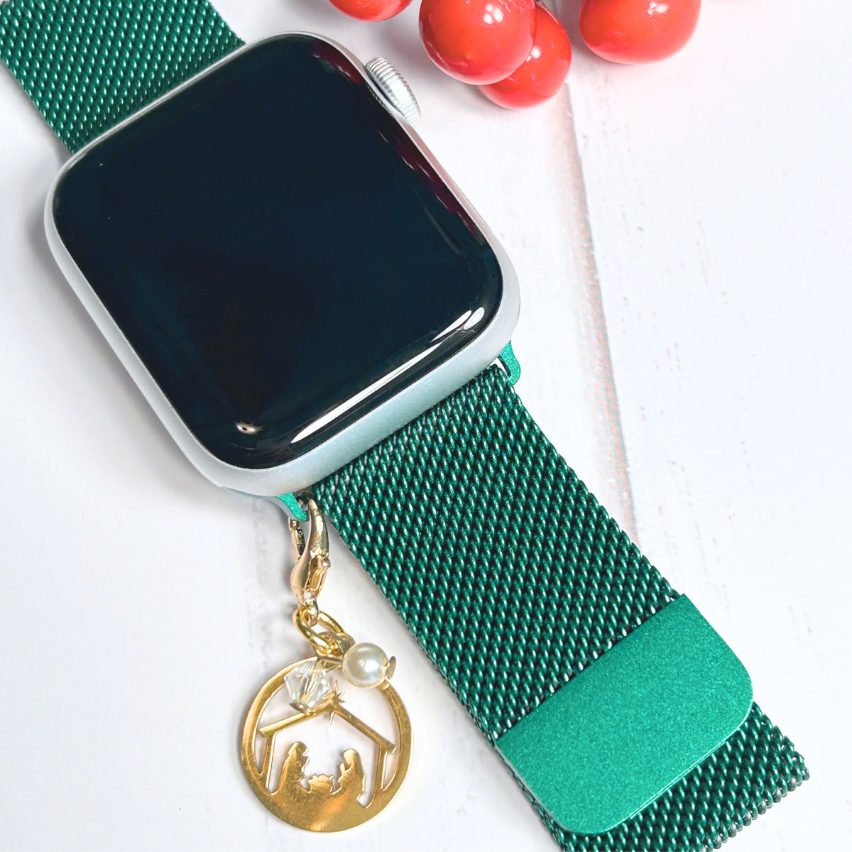 Christmas Holiday Watchband and Charm Set for Apple Watches