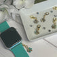 Floral Milanese Watchband and Charm Package for Apple Watches