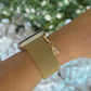 Gold Crystal Initial Watchband and Charm Package for Apple Watches