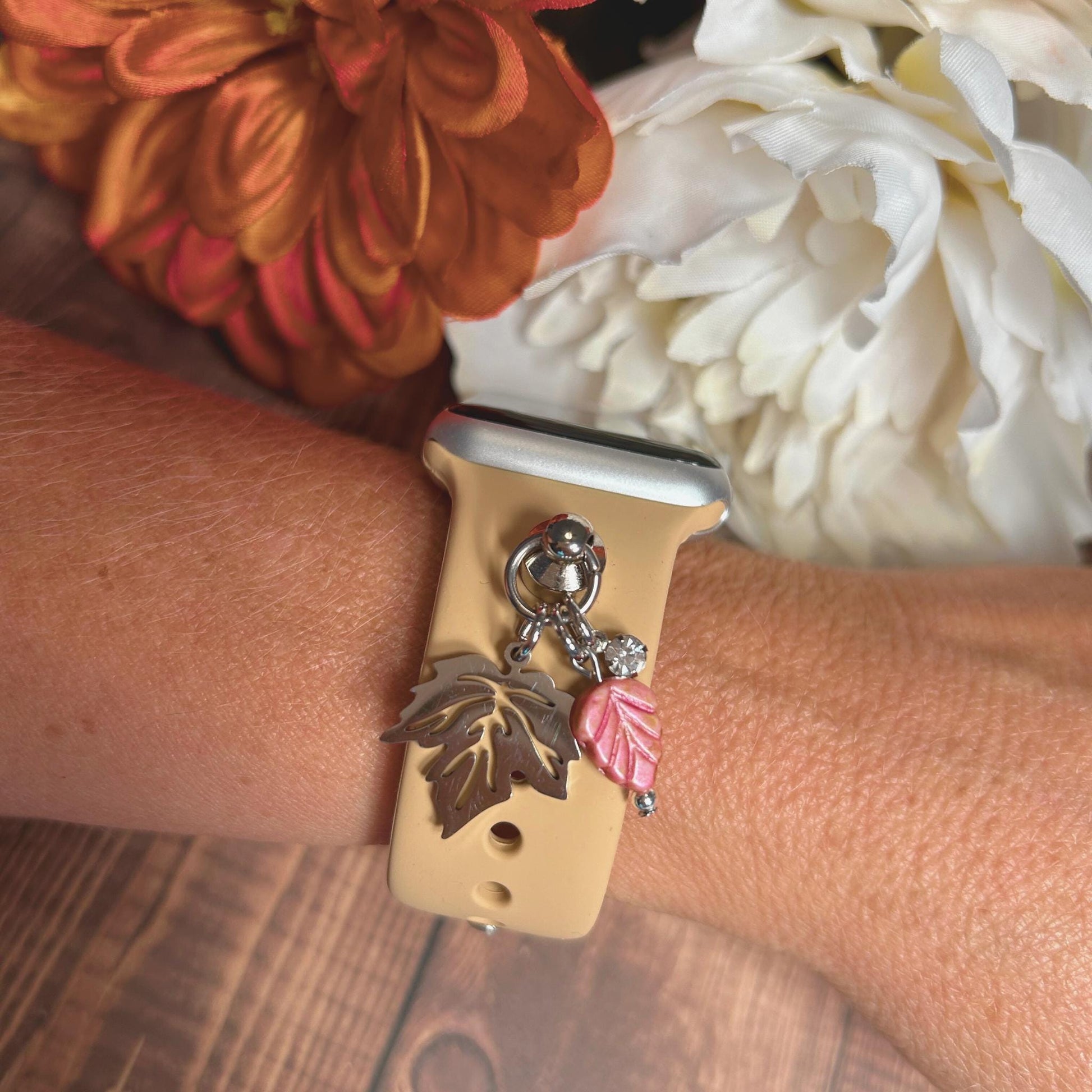Fall Stainless Leaf Watchband Charms, Fall Watchband, Halloween Watchband, Apple Watchband Charm, Fall Jewelry, Leaf Charm, Apple Watchband
