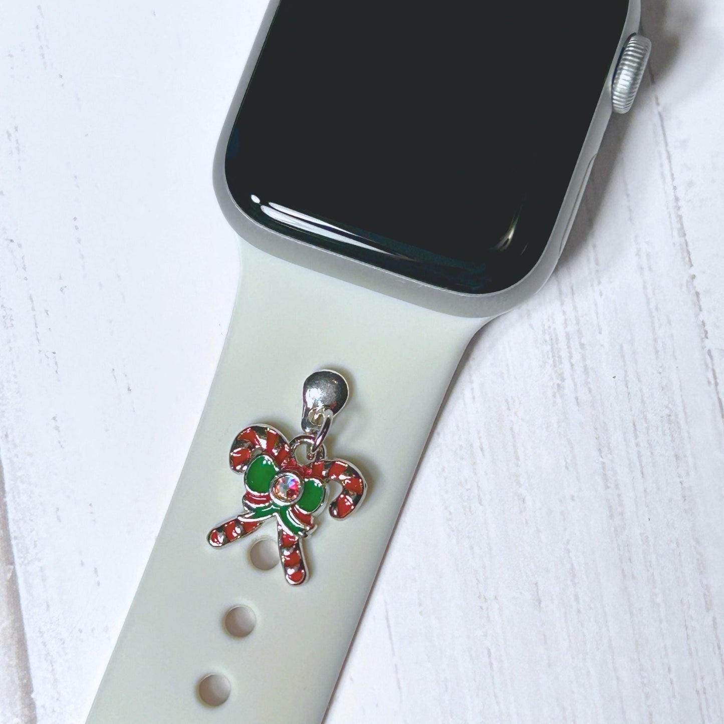 Christmas Watchband Charms SILVER PLATED, Watch Charms, Watchband Studs, Bars, Apple Watch Charms, Holiday Jewelry, Apple Watchbands