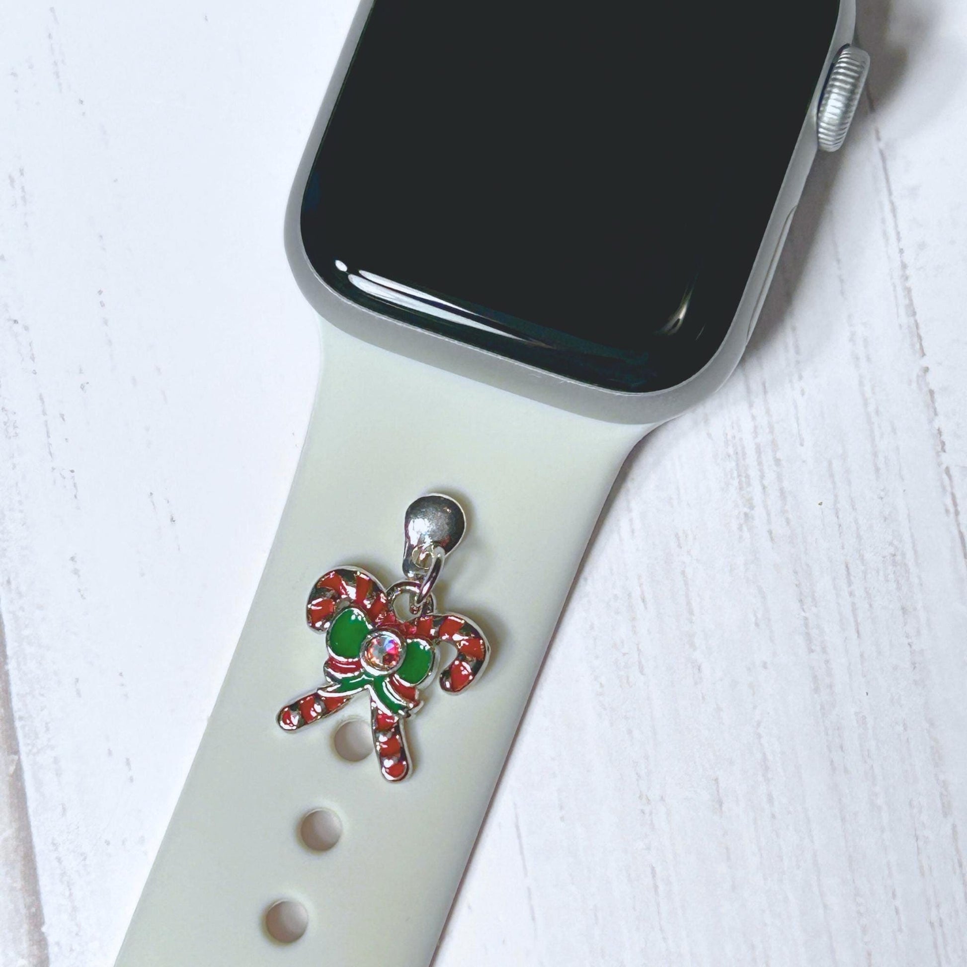 Christmas Watchband Charms SILVER PLATED, Watch Charms, Watchband Studs, Bars, Apple Watch Charms, Holiday Jewelry, Apple Watchbands