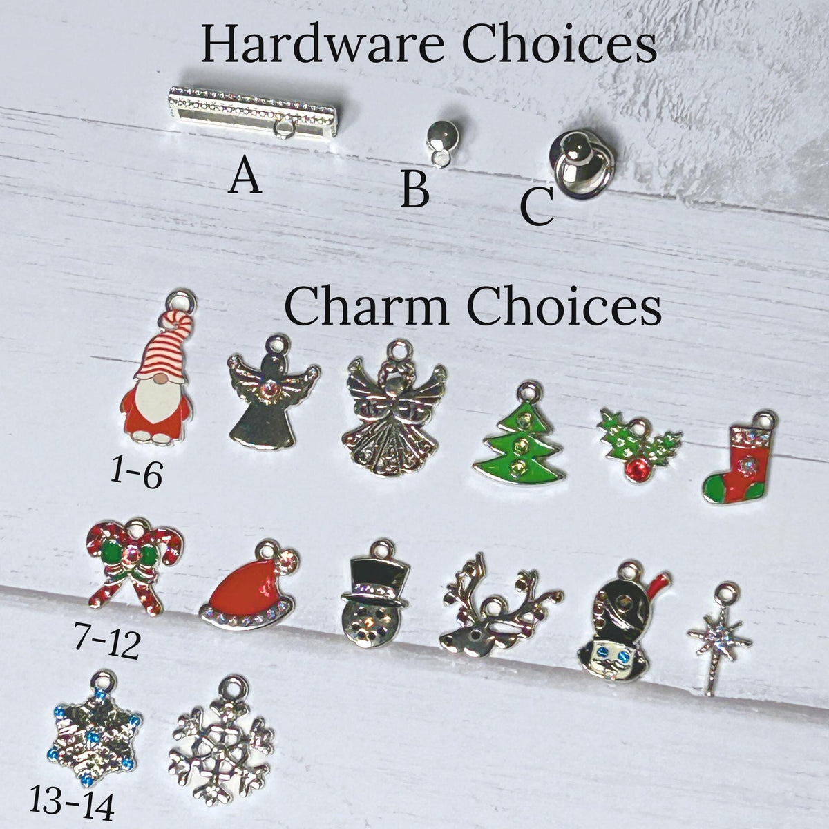 Christmas Watchband Charms SILVER PLATED, Watch Charms, Watchband Studs, Bars, Apple Watch Charms, Holiday Jewelry, Apple Watchbands