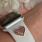 Heart Stud Watch Charm, Watchband Jewelry, Silicone Band Charm, Apple Watchband, Samsung Galaxy Watchband, Fitbit