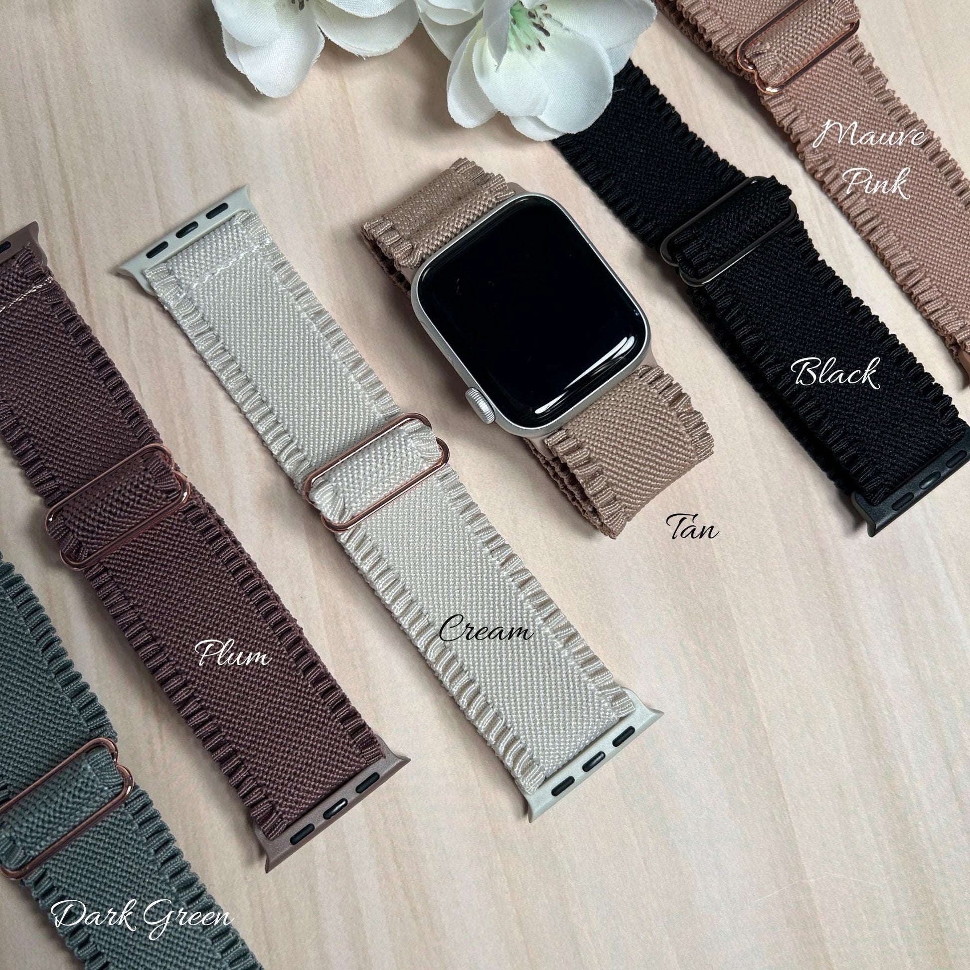 Stretch Ruffle Apple Watchbands - 38/40/41mm - Boho Chic Style