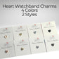 Metal Heart Stud Watch Charm, Watchband Jewelry, Silicone Band Charm, Apple Watchband, Samsung Galaxy Watchband, Fitbit, Heart Jewelry