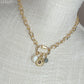 Gold Carabiner Charm Necklace with Celestial Charms