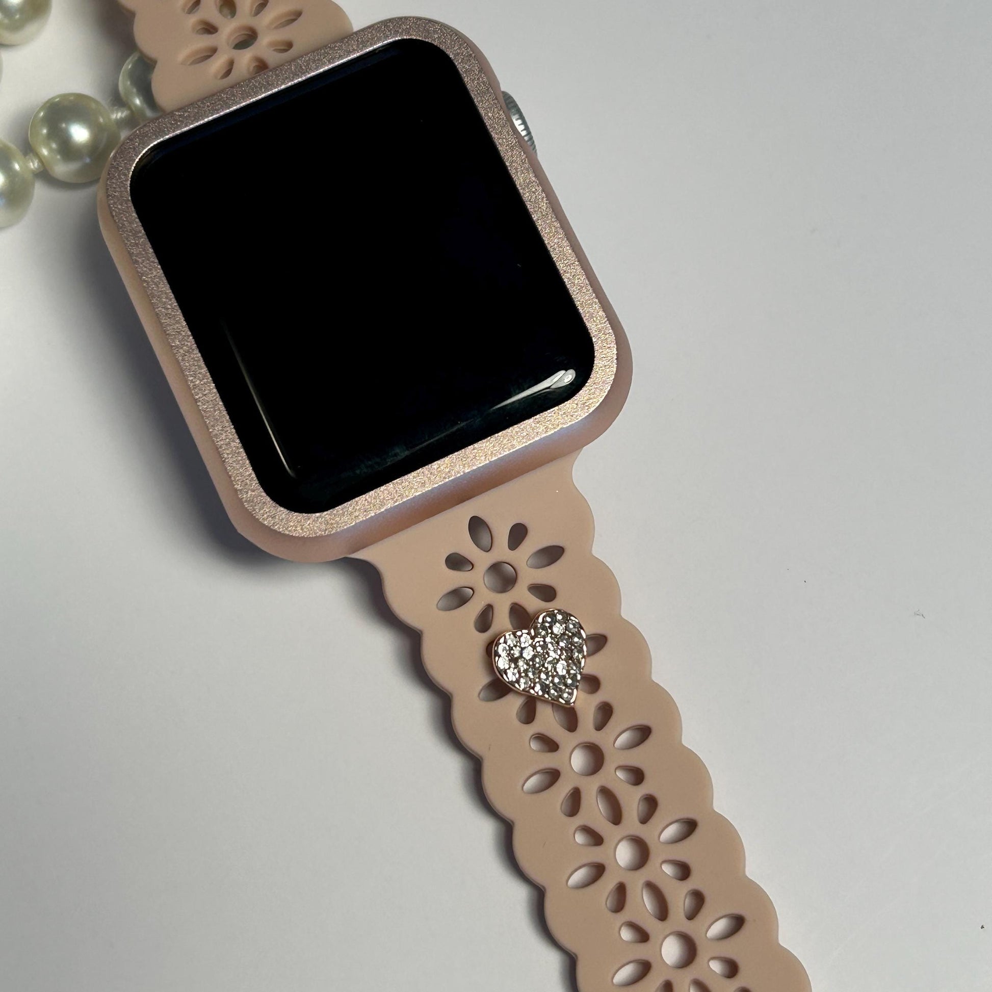 Heart Stud Watchband Charms, Watchband Jewelry, Apple Watchband, Samsung Galaxy Watchband, Fitbit