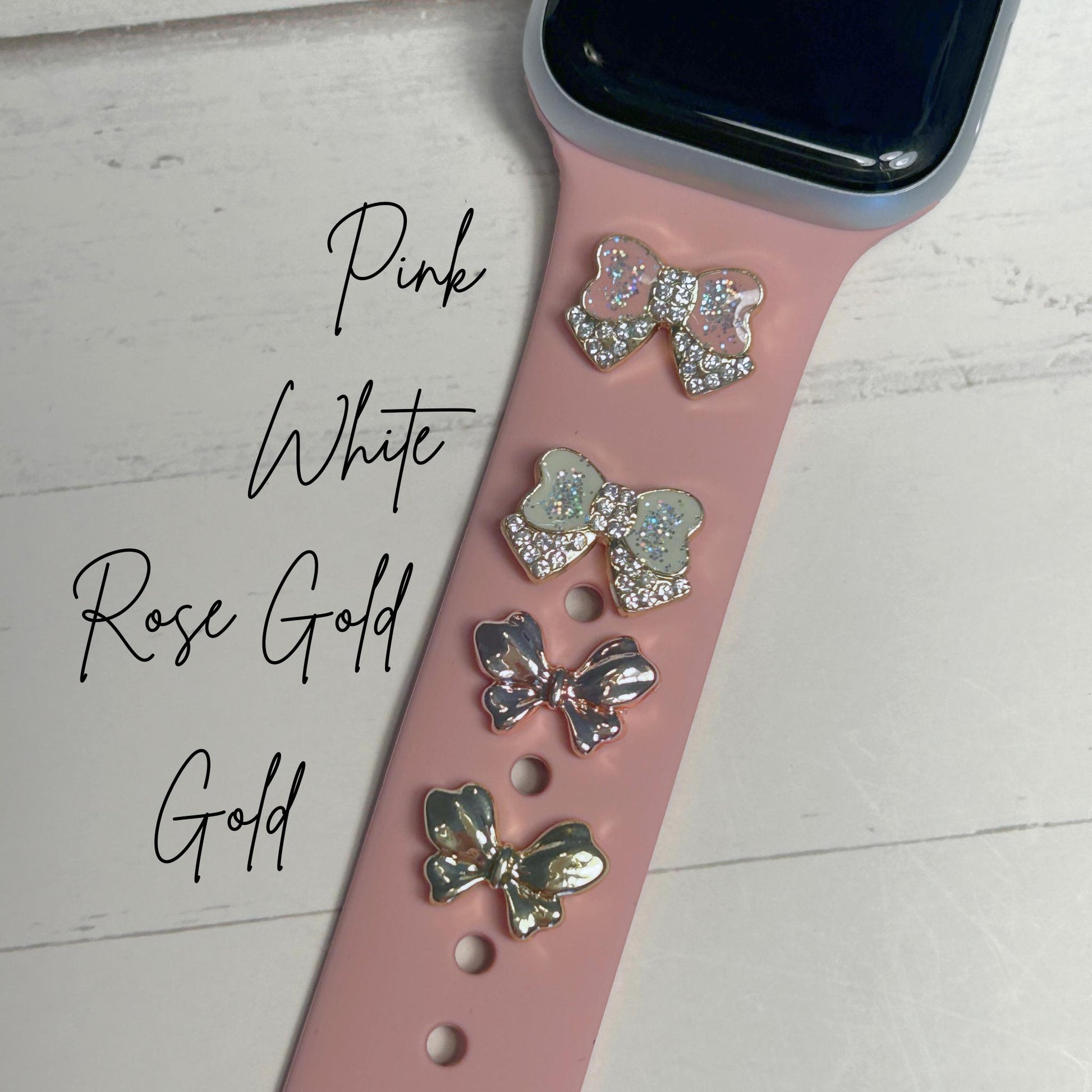Fancy Bow Watchband Studs, Watchband Jewelry, Bow Jewelry, Garmin, Apple, Samsung