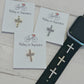 Rhinestone Cross Stud Watch Charm, Watchband Jewelry, Christian Jewelry, Apple Watchband, Samsung Galaxy Watchband, Fitbit, Garmin