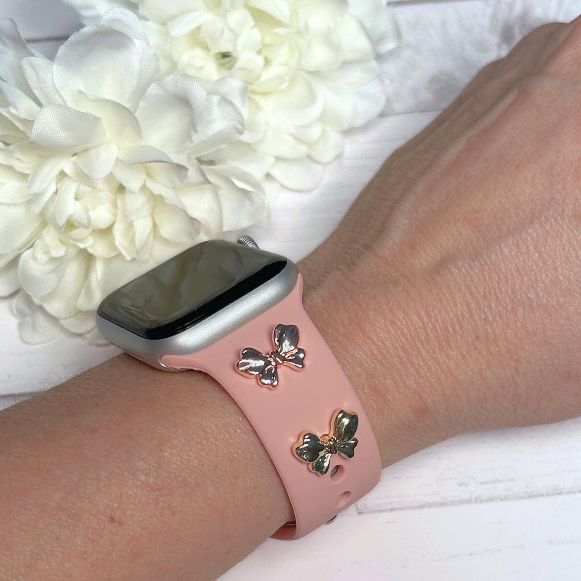 Fancy Bow Watchband Studs, Watchband Jewelry, Bow Jewelry, Garmin, Apple, Samsung