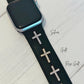 Rhinestone Cross Stud Watch Charm, Watchband Jewelry, Christian Jewelry, Apple Watchband, Samsung Galaxy Watchband, Fitbit, Garmin