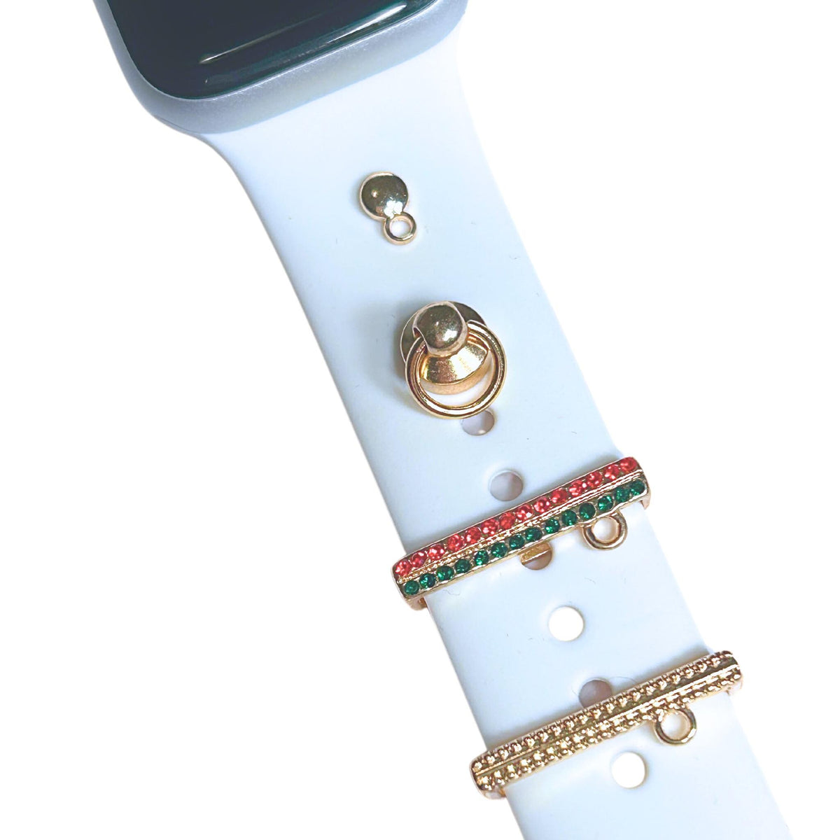 Christmas Watchband Charms GOLD PLATED, Watch Charms, Watchband Studs, Bars, Apple Watch Charms, Holiday Jewelry, Apple Watchbands
