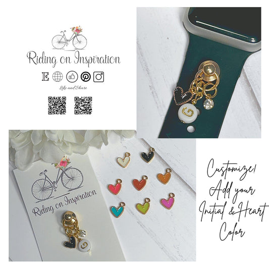 Custom Initial Watchband Charms, Universal Charms, Apple Watch, Samsung Galaxy, FitBit