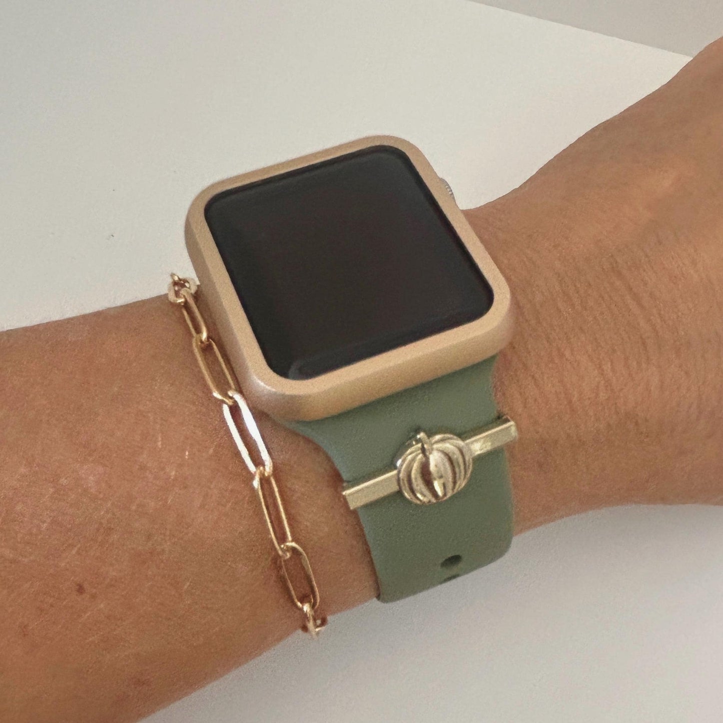 Gold Plated Pumpkin Watchband Charm, Fall & Halloween Watchband, Watch Jewelry, Watch Charms, Apple Watchband Jewelry, Samsung Galaxy