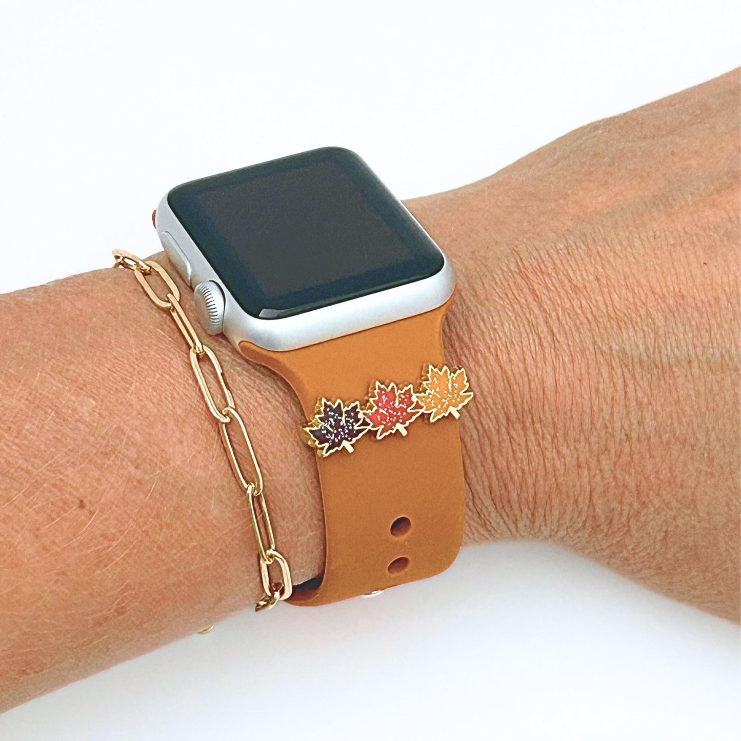 Fall Leaves Watchband Charm, Fall Watchband, Watch Jewelry, Watch Studs, Apple Watchband Jewelry, Samsung Galaxy Jewelry