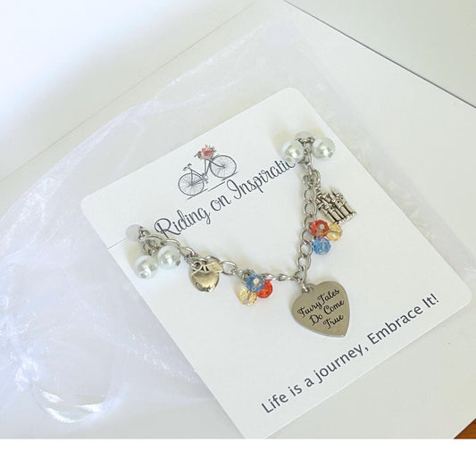 Kind Hearted Princess with Evil Stepmother Fairytale Charm Bracelet, Princess Charm Bracelet, Animated Film Jewelry, Princess Jewelry