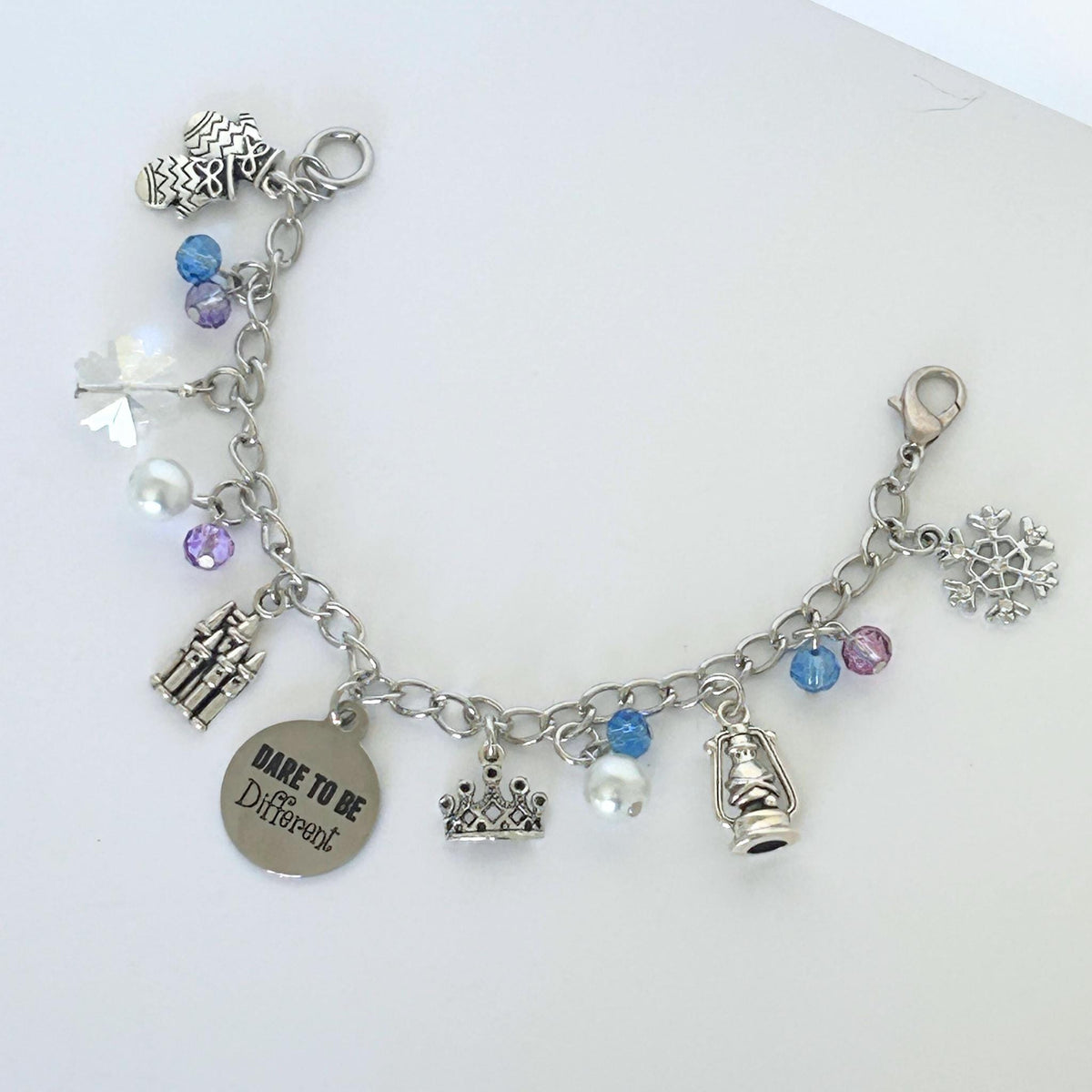 2 Royal Sisters Coming Together Fairytale Charm Bracelet, Princess Charm Bracelet, Animated Film Jewelry, Princess Jewelry
