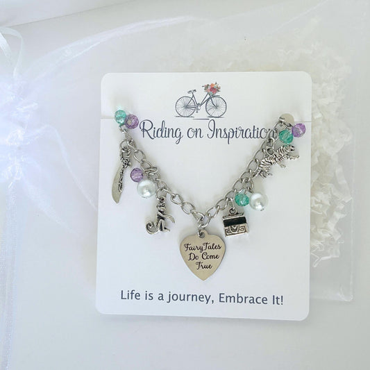 A Boy With a Magic Genie Fairytale Charm Bracelet, Princess Charm Bracelet, Animated Film Jewelry, Princess Jewelry
