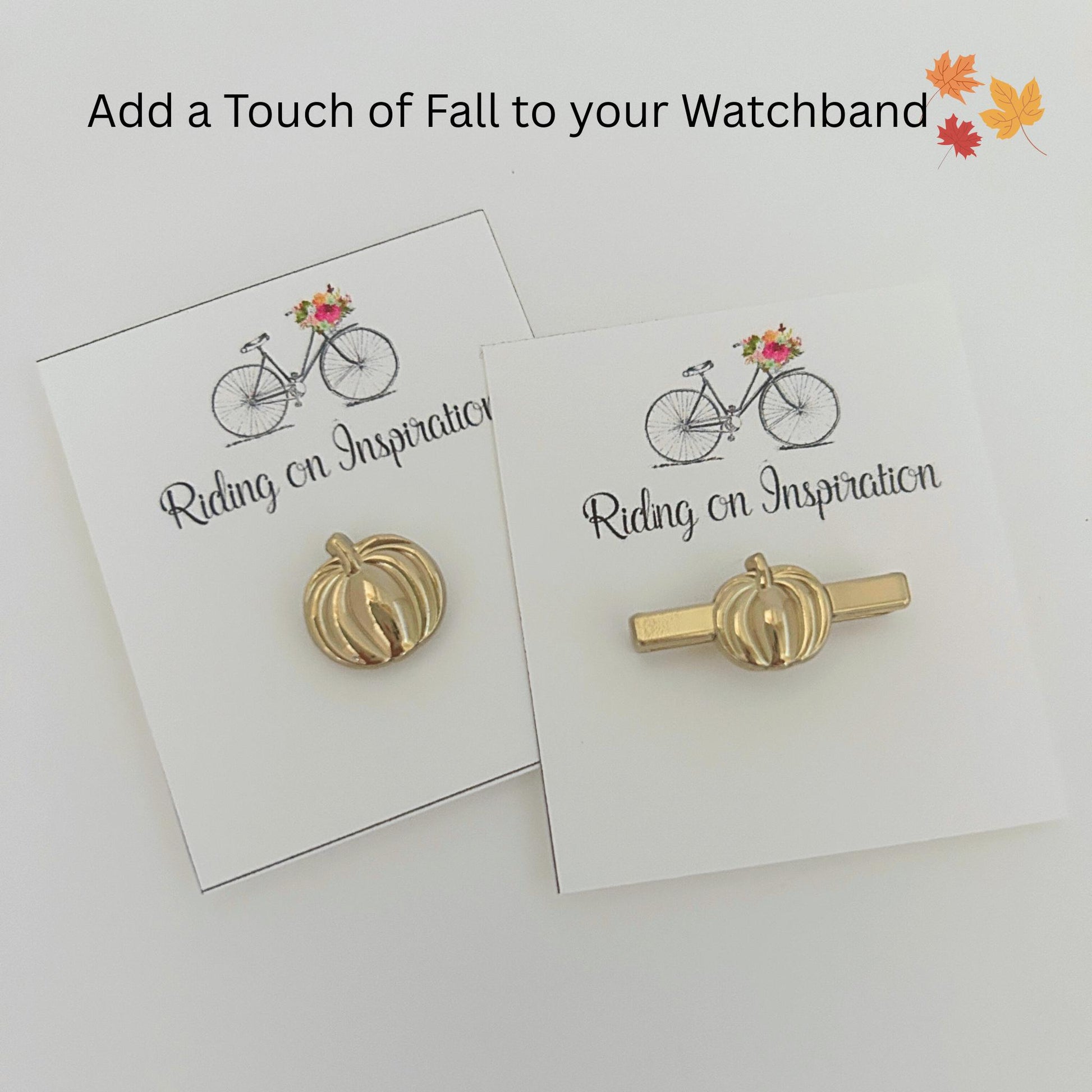 Gold Plated Pumpkin Watchband Charm, Fall & Halloween Watchband, Watch Jewelry, Watch Charms, Apple Watchband Jewelry, Samsung Galaxy