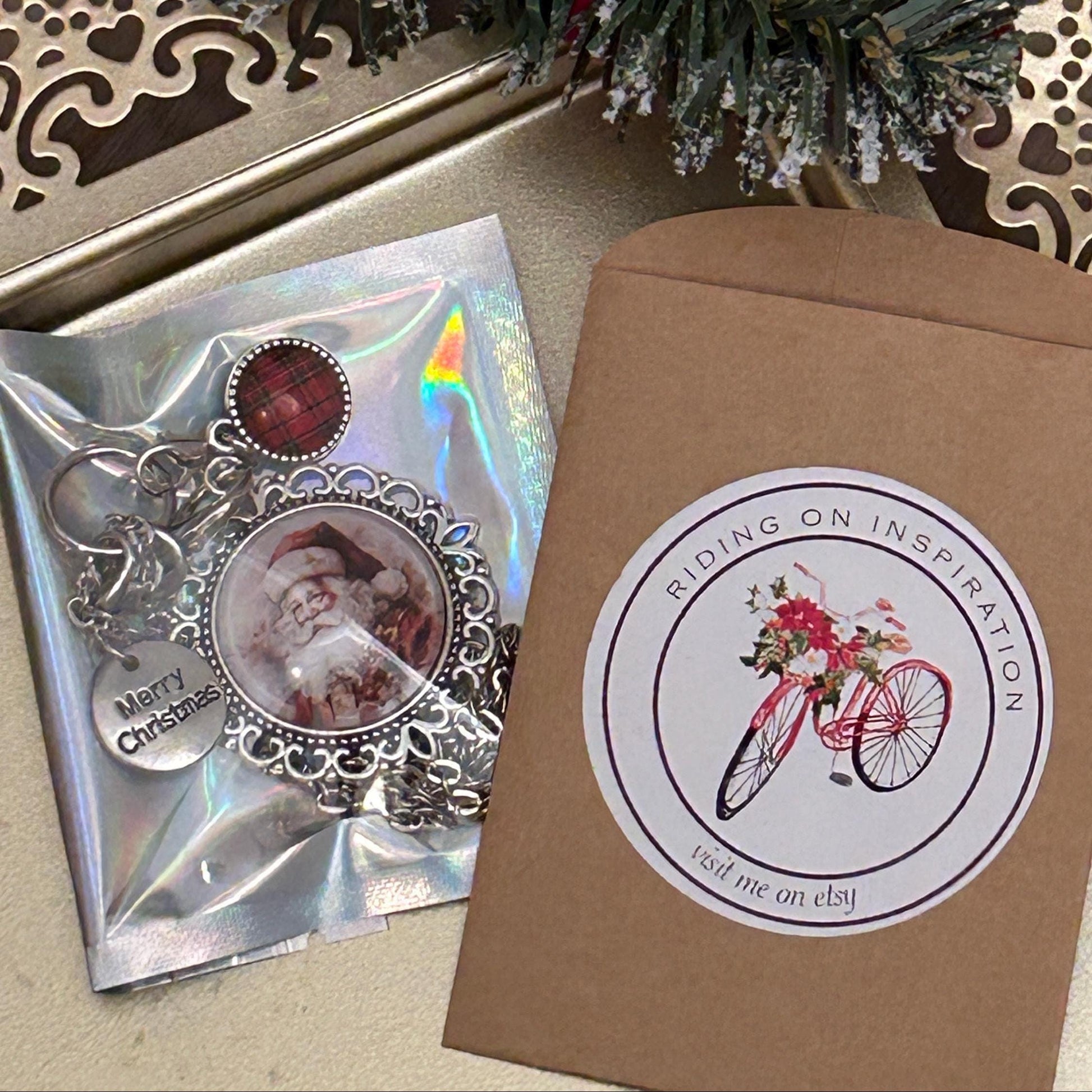 Pink Snowman Couple Charm Necklace, Victorian Pink Christmas