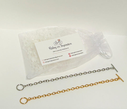 Stainless Steel Charm Bracelet in Silver or Gold