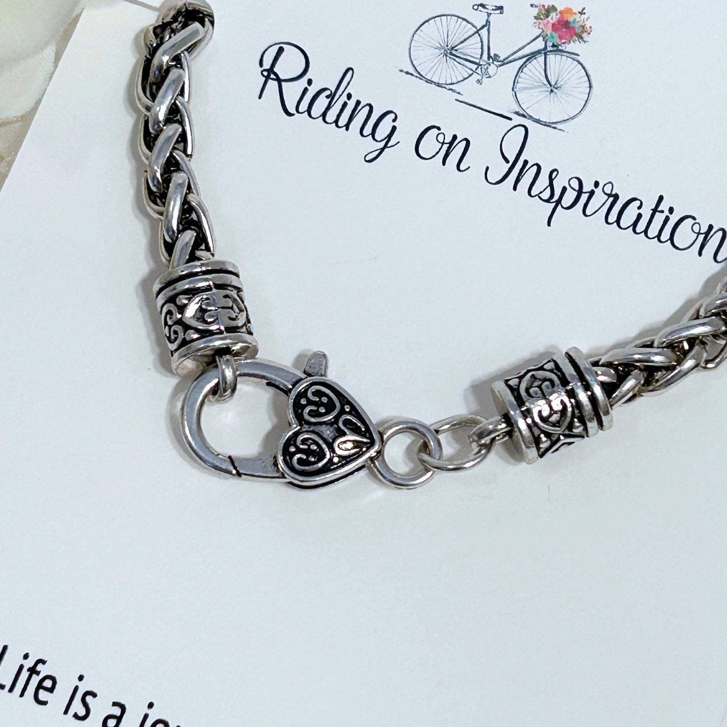 Antique Silver Plated Charm Bracelet