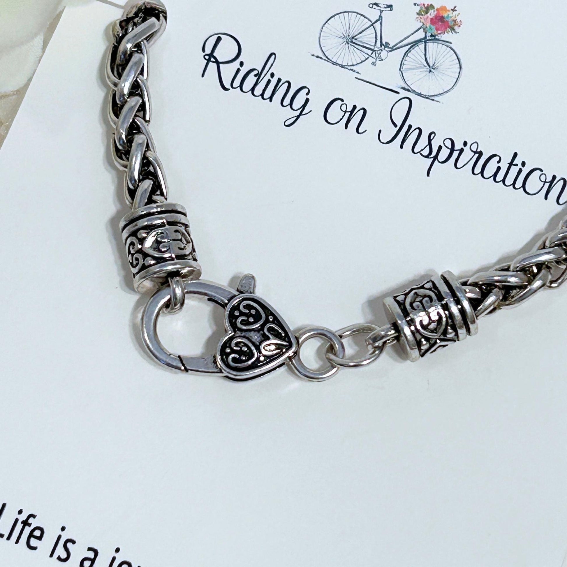 Antique Silver Plated Charm Bracelet