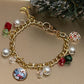 Cowboy Snowman Christmas Charm Bracelet, Western Bracelet