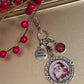 Vintage Santa Christmas Charm Necklace, Victorian Christmas