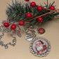 Vintage Santa Christmas Charm Necklace, Victorian Christmas