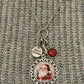 Vintage Santa Christmas Charm Necklace, Victorian Christmas