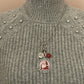 Vintage Santa Christmas Charm Necklace, Victorian Christmas