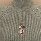Vintage Santa Christmas Charm Necklace, Victorian Christmas