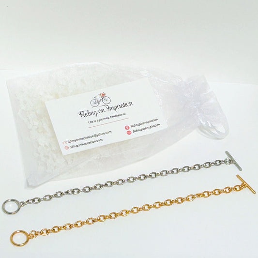 Stainless Steel Charm Bracelet in Silver or Gold