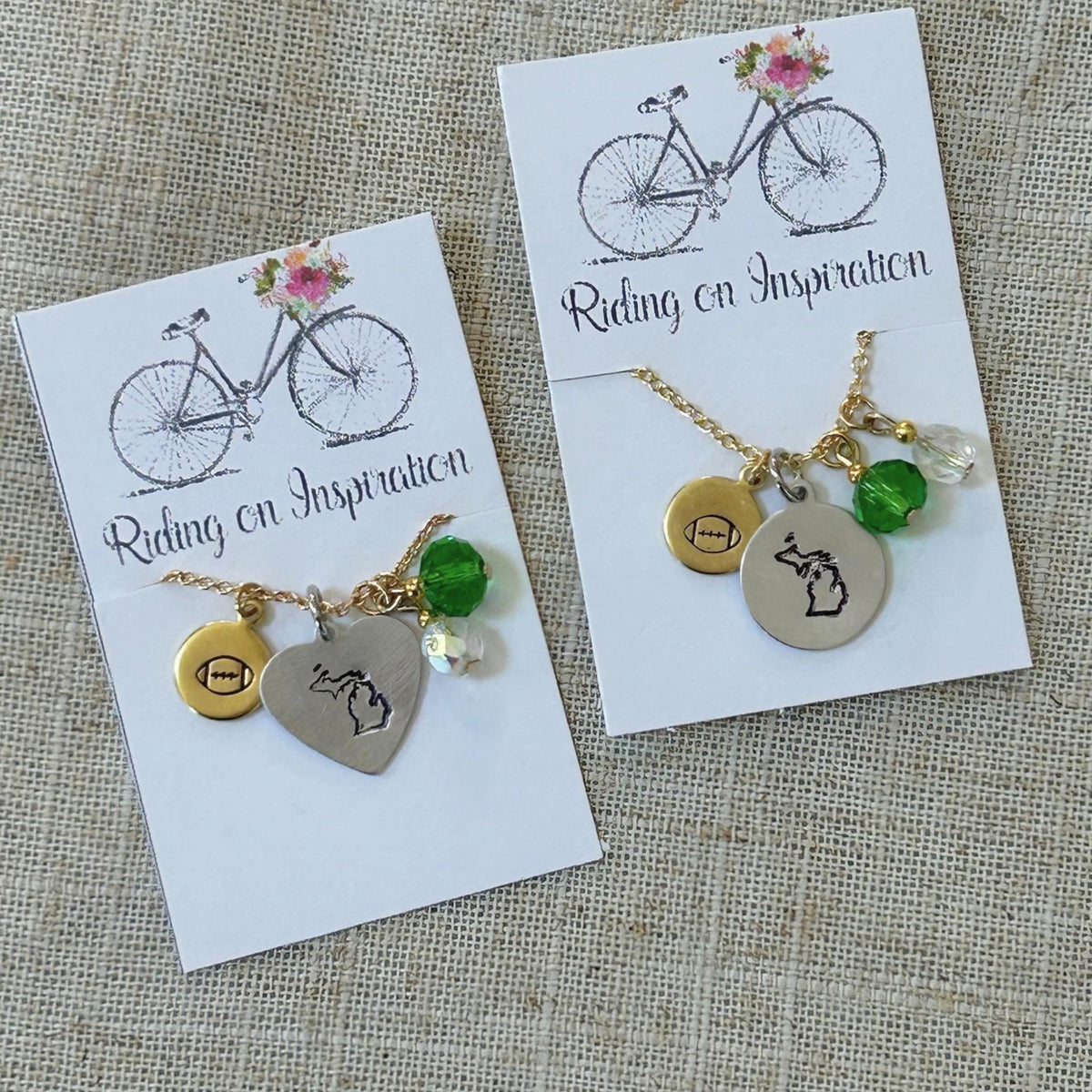 Hand Stamped Michigan State Football, Basketball, Softball, Baseball, Volleyball Necklace, MSU Jewelry